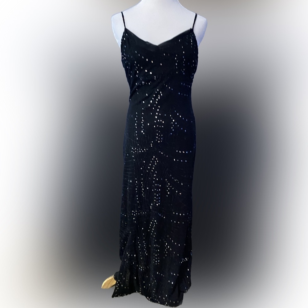 Charlotte Russe Y2K Asymmetrical Sparkly Black Dress (M)